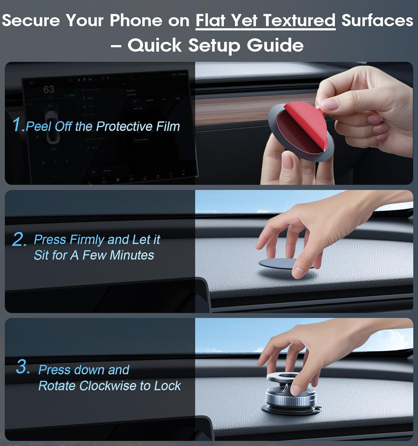 Upgraded vacuum magnetic car phone holder with 360° super strong suction cup