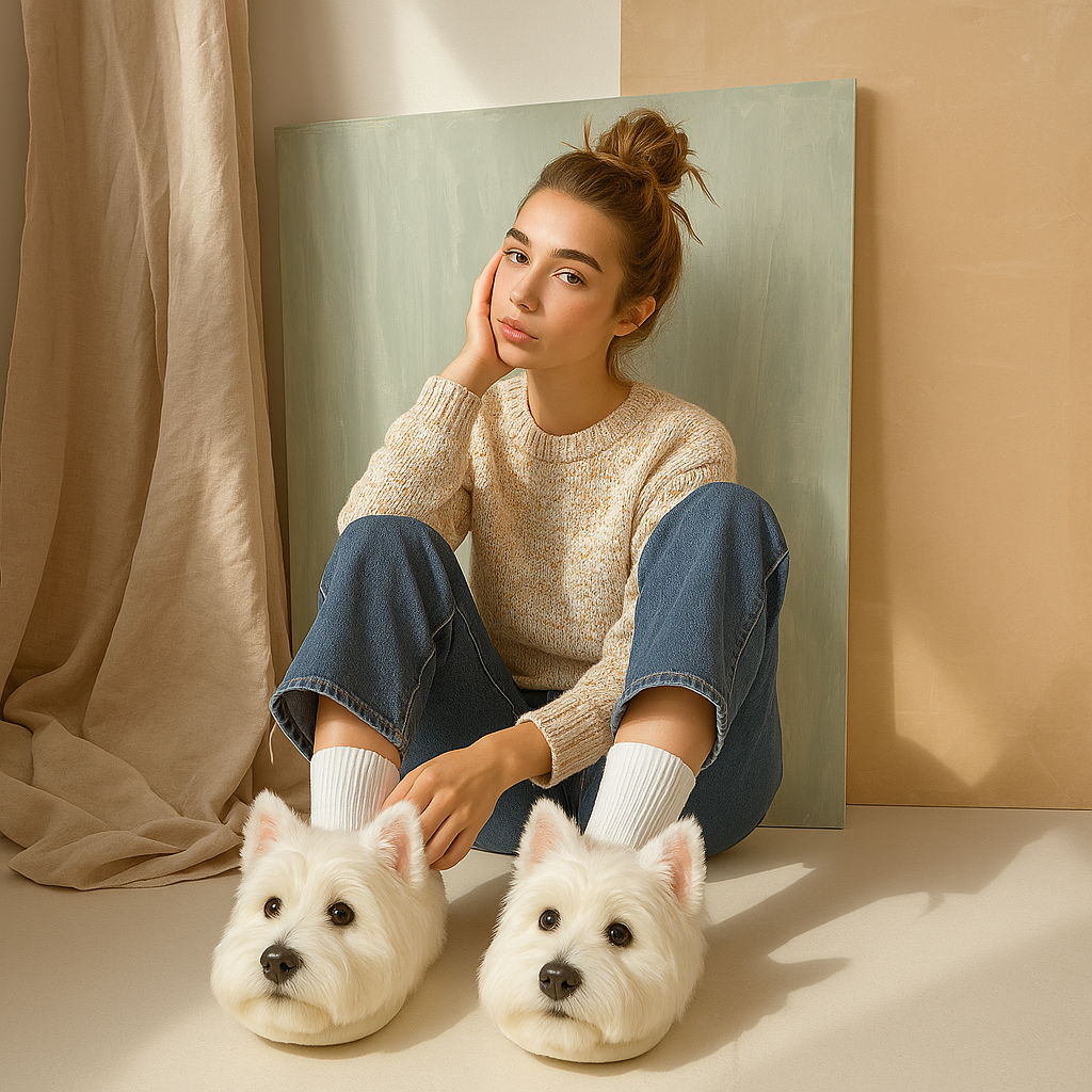š¶Super Realistic Dog Plush Slippers ā Feel Like Walking with Your Dog Every Step