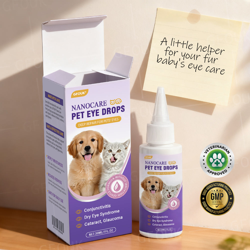 👩⚕️GFOUK® NanoCare Pet Eye Drops ☑️ FDA Approved | Relieves Conjunctivitis, Dry Eyes, Cataracts, and Keratitis🐶 🐈️