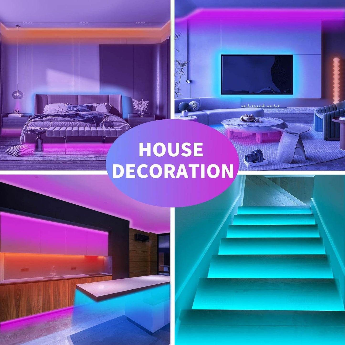 100ft LED Light Strip with Bluetooth Smart Remote Control
