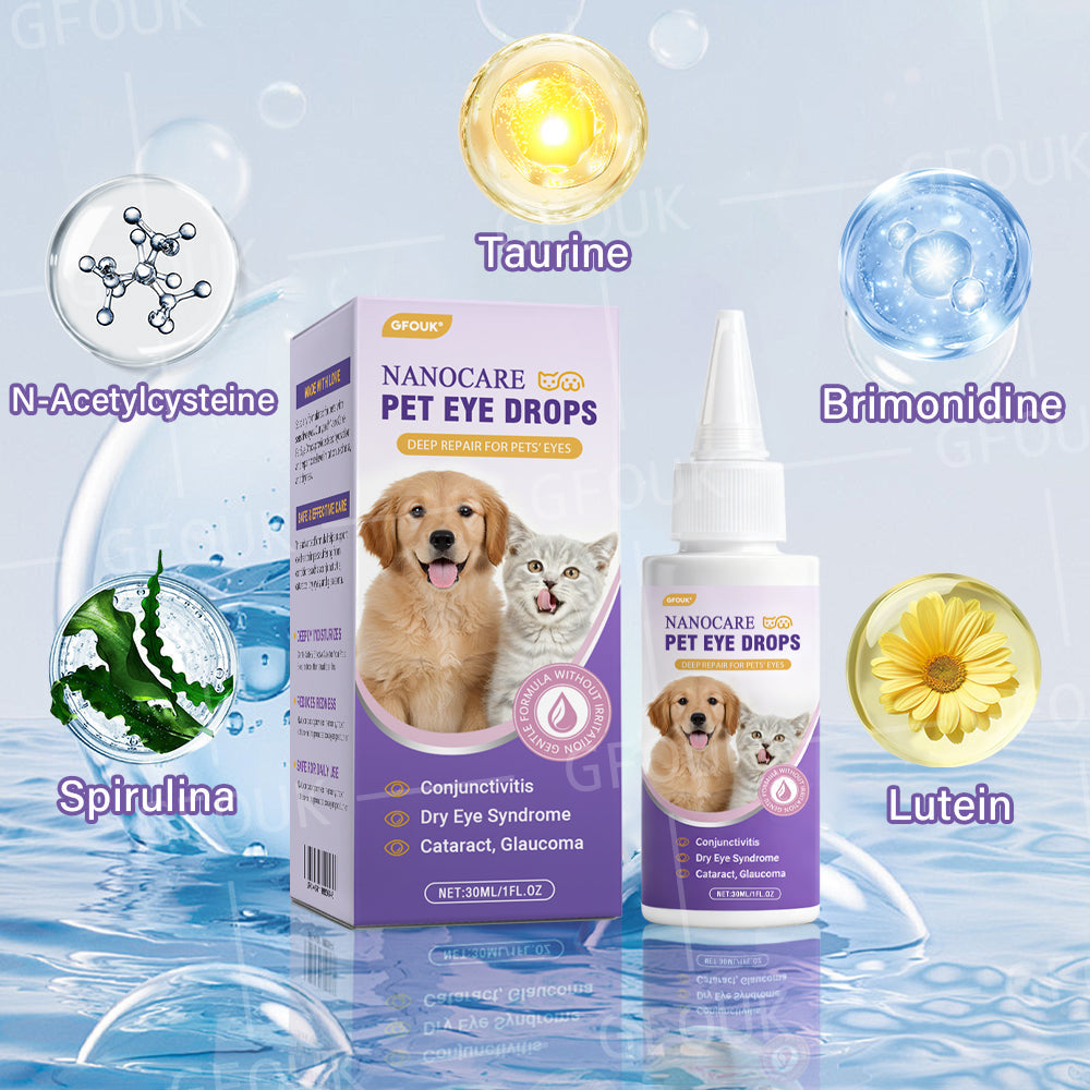 👩⚕️GFOUK® NanoCare Pet Eye Drops ☑️ FDA Approved | Relieves Conjunctivitis, Dry Eyes, Cataracts, and Keratitis🐶 🐈️