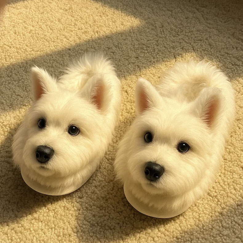 š¶Super Realistic Dog Plush Slippers ā Feel Like Walking with Your Dog Every Step