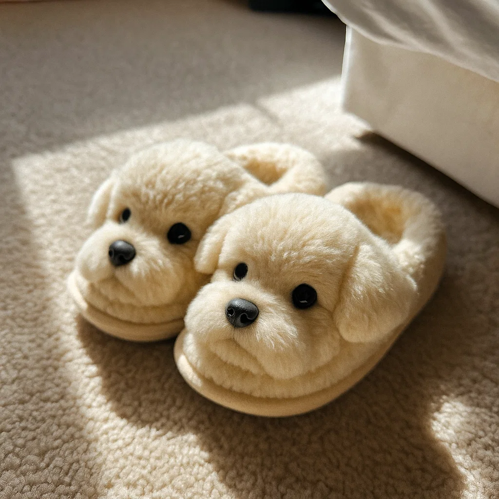 š¶Super Realistic Dog Plush Slippers ā Feel Like Walking with Your Dog Every Step