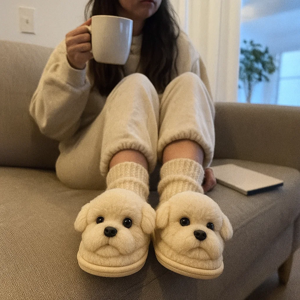 š¶Super Realistic Dog Plush Slippers ā Feel Like Walking with Your Dog Every Step