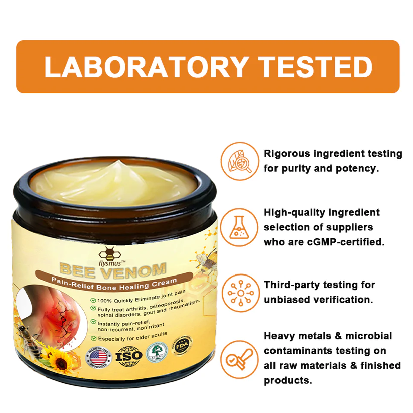 ✅Official Store: flysmus™ Bee-Venom Pain-Relief Bone Healing Cream👨⚕️USA Osteopathic Medical Association (AAOS)Approved(Reducing joint swelling, pain, stiffness, redness, warmth, soreness, and joint fatigue)