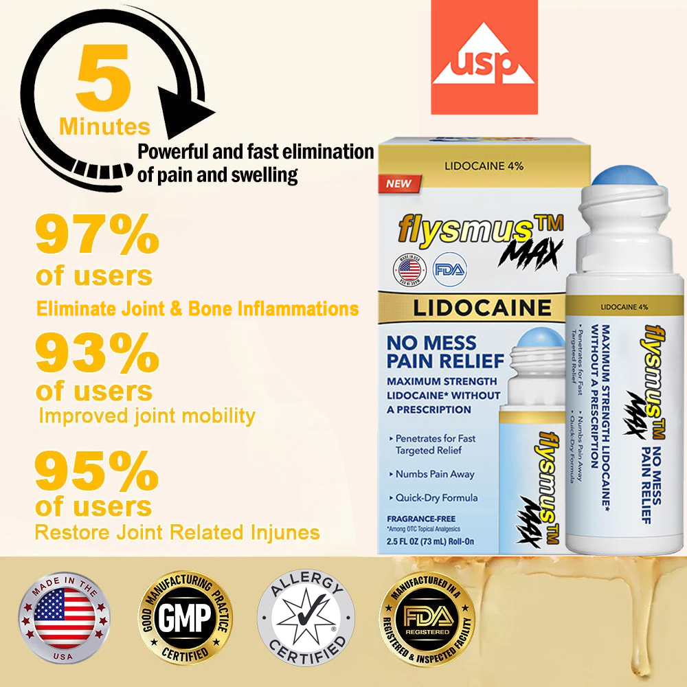 🎁✅Official Store BUY 2 GET 1 FREE: flysmus™ Lidocaine Scar-Free Pain Relief Healing Liquid👨⚕️USA Osteopathic Medical Association (AAOS)Approved(Reducing joint swelling, pain, stiffness, redness, warmth, soreness and joint fatigue )