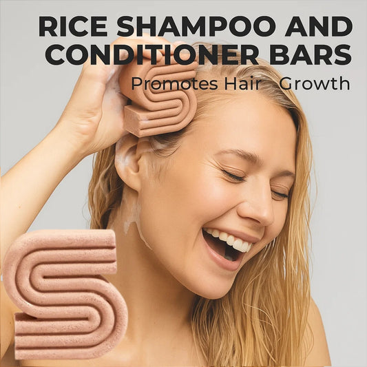 🌾Rice Shampoo and Conditioner Bars - Promotes Hair Growth