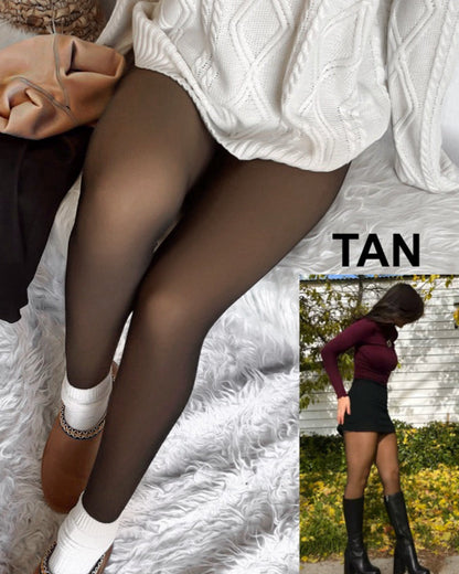 ❄️ Invisible Warmth! 🔥 Translucent Fleece Lined Tights: The Winter "Bare Leg" Secret