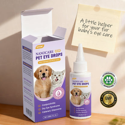 👩‍⚕️GFOUK® NanoCare Pet Eye Drops ☑️ FDA Approved | Relieves Conjunctivitis, Dry Eyes, Cataracts, and Keratitis🐶 🐈️