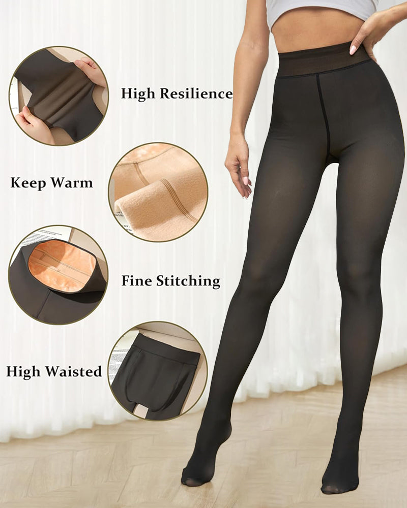 ❄️ Invisible Warmth! 🔥 Translucent Fleece Lined Tights: The Winter "Bare Leg" Secret