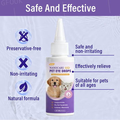 👩‍⚕️GFOUK® NanoCare Pet Eye Drops ☑️ FDA Approved | Relieves Conjunctivitis, Dry Eyes, Cataracts, and Keratitis🐶 🐈️