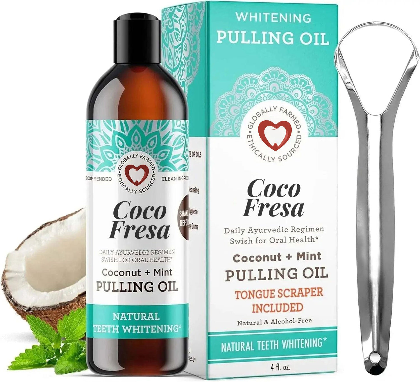 ✨[Official Brand Store] Coco Fresa™️ Coconut Mint Pulling Oil Mouthwash (Alcohol-Free)