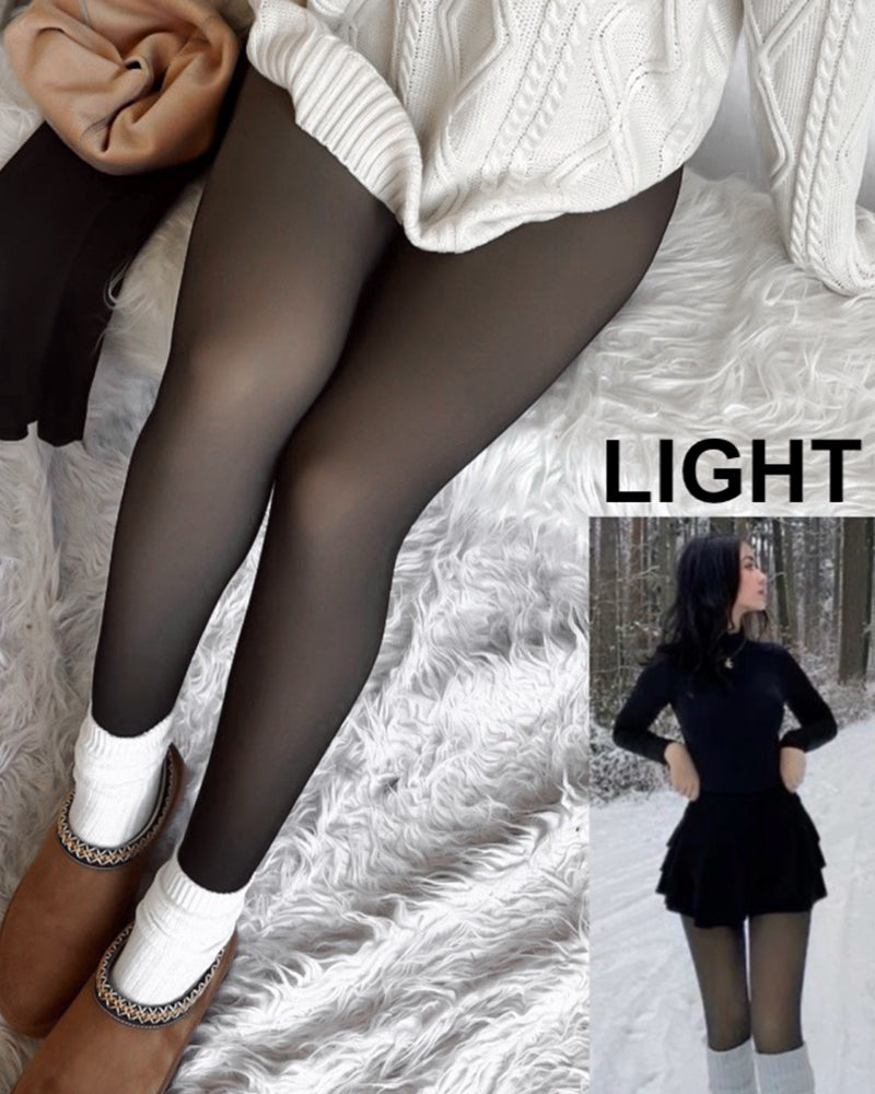 ❄️ Invisible Warmth! 🔥 Translucent Fleece Lined Tights: The Winter "Bare Leg" Secret