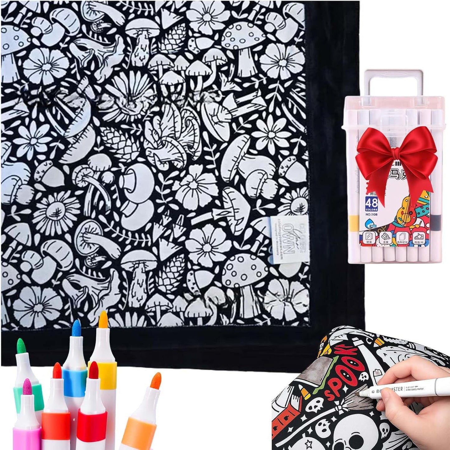 ⏳🎄Christmas Sale 49% OFF!!🎁🎨✨DIY Coloring Blanket With Markers