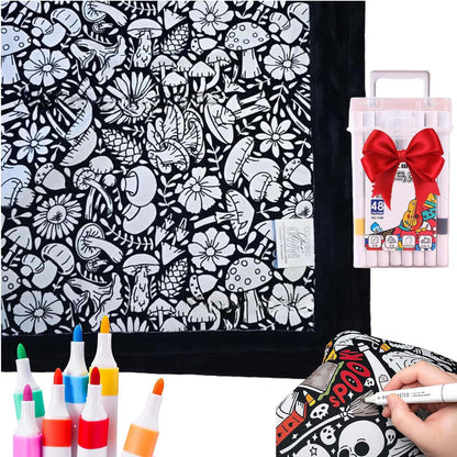 ⏳🎄Christmas Sale 49% OFF!!🎁🎨✨DIY Coloring Blanket With Markers