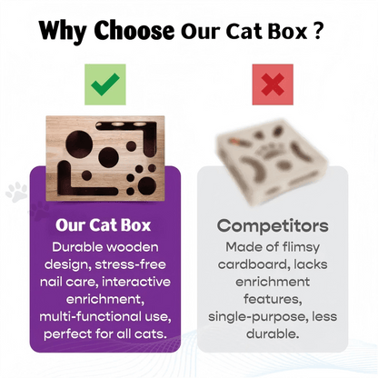 49%OFF 🎁🎄Cat Scratch Puzzle Enrichment Box: Nail File Stress Free Alternative to Clippers and Grinders