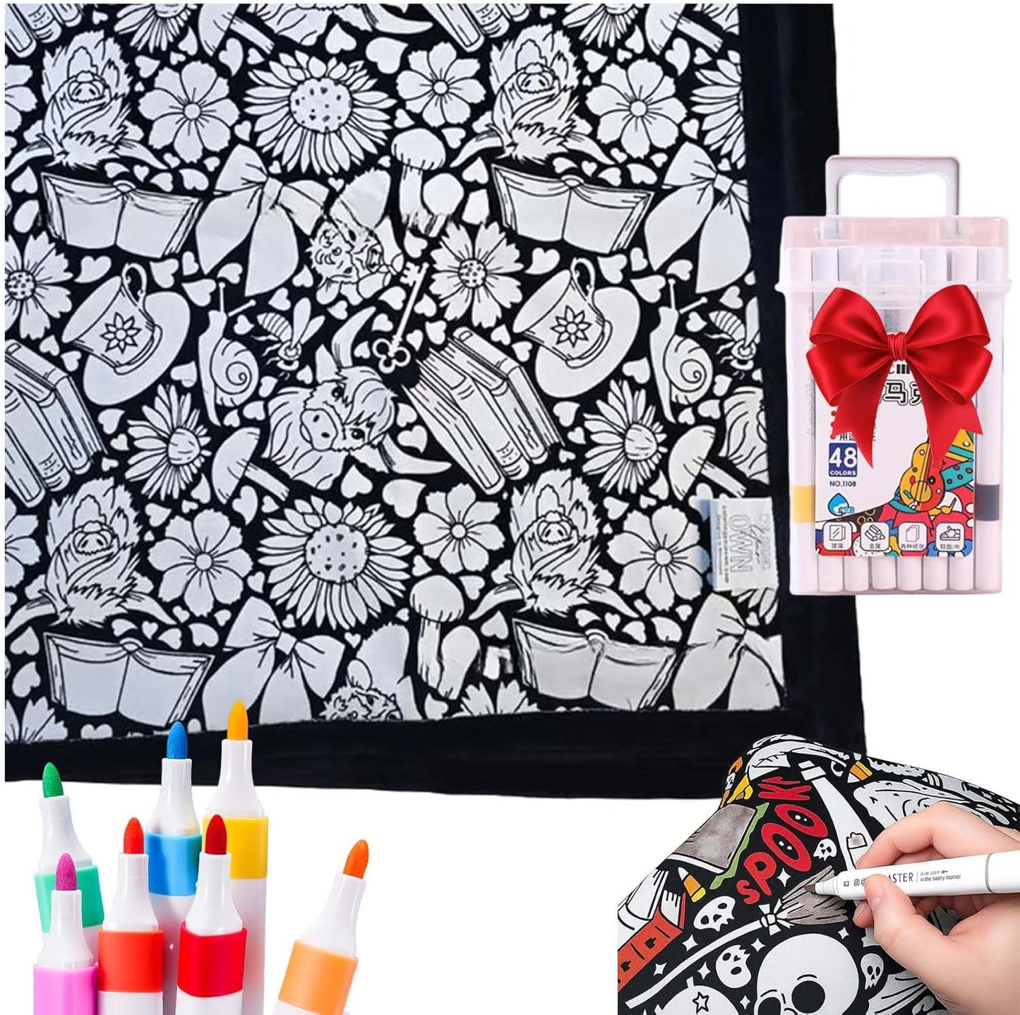 ⏳🎄Christmas Sale 49% OFF!!🎁🎨✨DIY Coloring Blanket With Markers