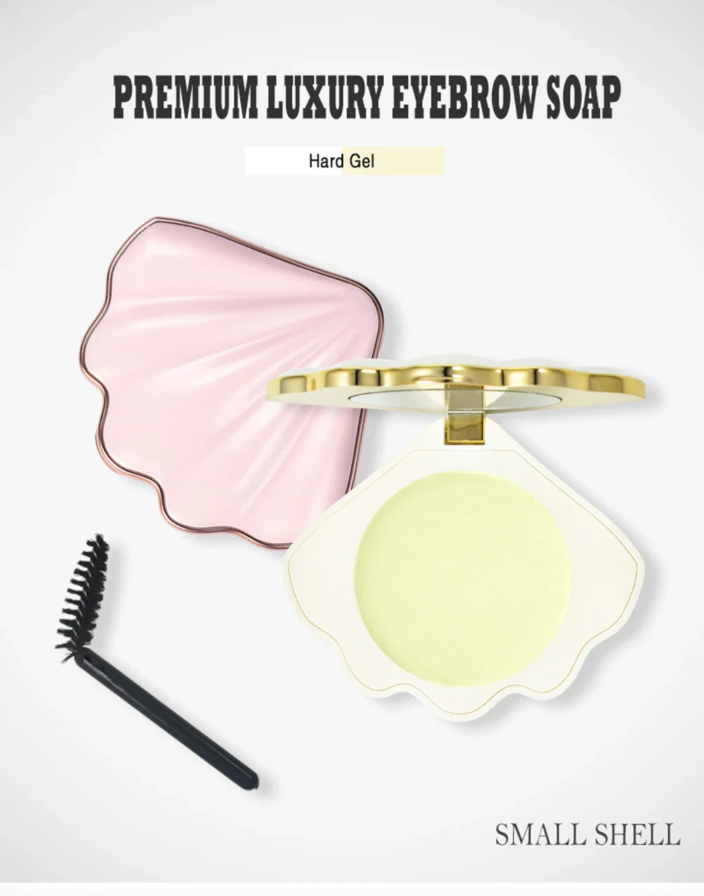 Private Label Pink/white Shell-shaped Brow Styling Soap Waterproof Long Lasting White Makeup Cosmetic Tool Bulk Custom