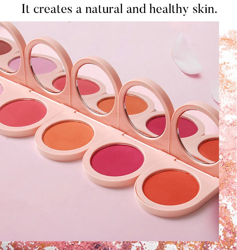 Blush Makeup Palette Custom Logo Mineral Powder Long-lasting Natural Cheek Contour Tint Peach Pink Face Blusher Cosmetics Bulk