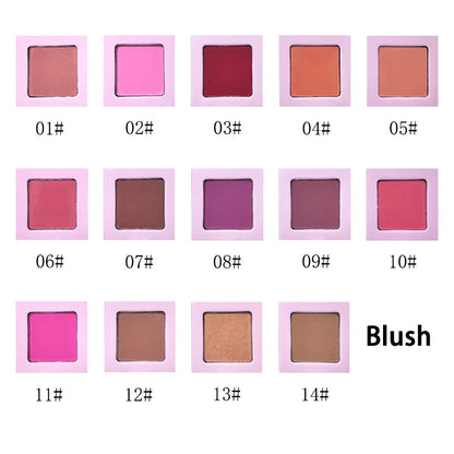 Custom 6colors Nude Blush Powder Matte Natural Cheek Tint Brighten Easy To Colored Face Waterproof Soft Female Makeup Bulk