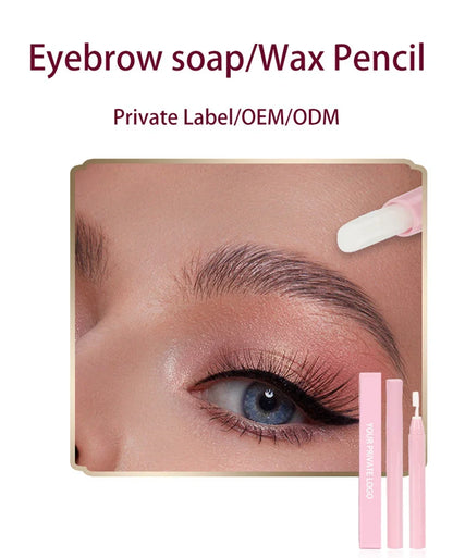 Private Label Eyebrow Styling Soap Pen Custom Bulk Brow Long Lasting White Pink Tube Waterproof Long-lasting Makeup Beauty