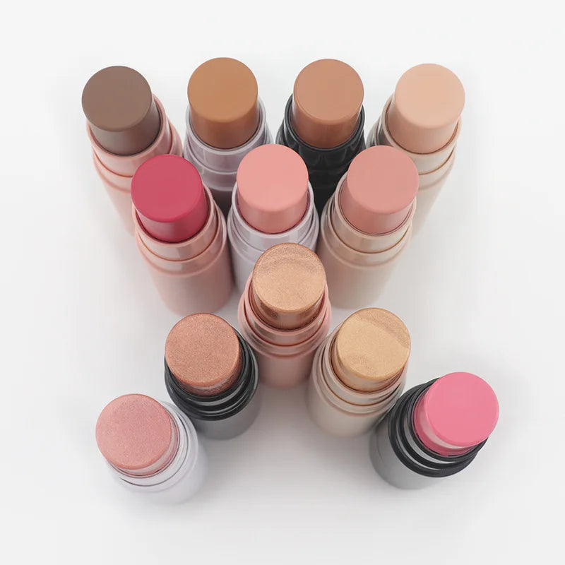 Vegan Blush Stick Private Label Face Makeup Contour Pen Waterproof Blusher Peach Pink Cosmetics Wholesale Bulk for Business