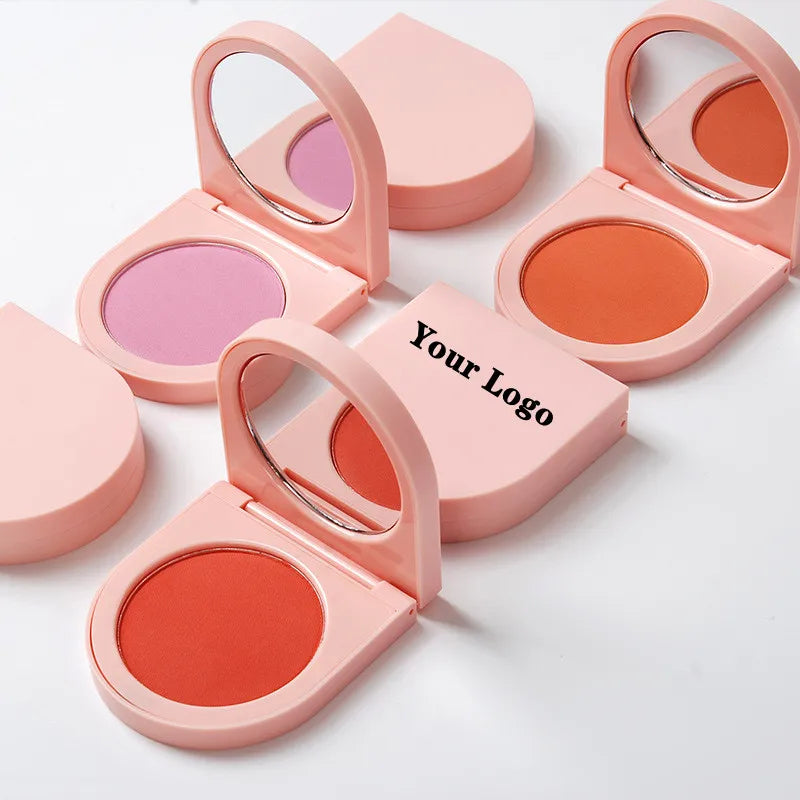 Blush Makeup Palette Custom Logo Mineral Powder Long-lasting Natural Cheek Contour Tint Peach Pink Face Blusher Cosmetics Bulk