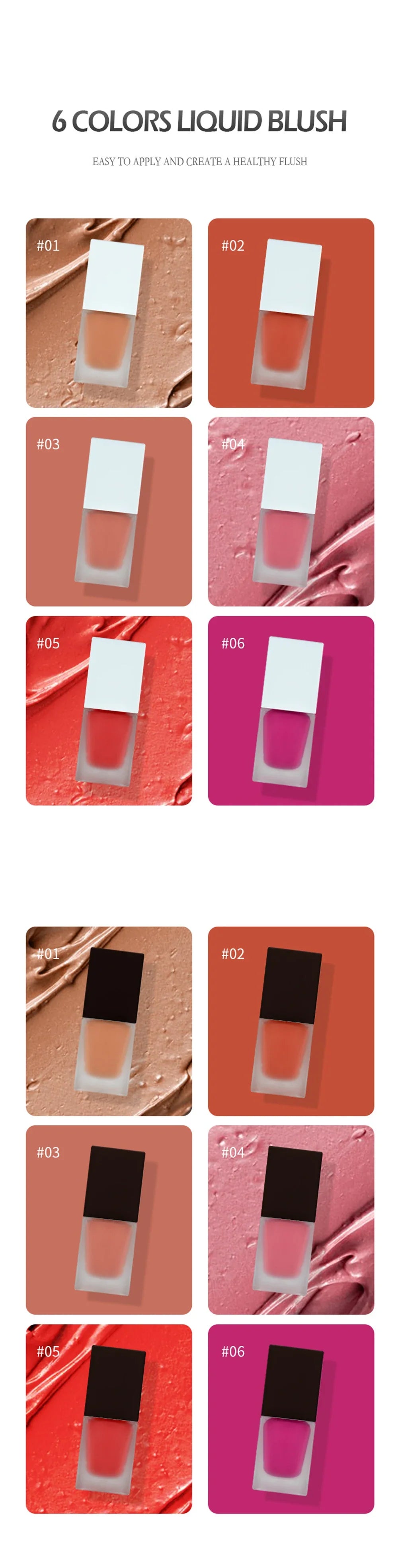 Liquid Blusher Private Label Long Lasting Lip and Cheek Multifunctional Blush Cream Cosmetic Custom Logo Wholesale White Package