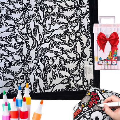 ⏳🎄Christmas Sale 49% OFF!!🎁🎨✨DIY Coloring Blanket With Markers