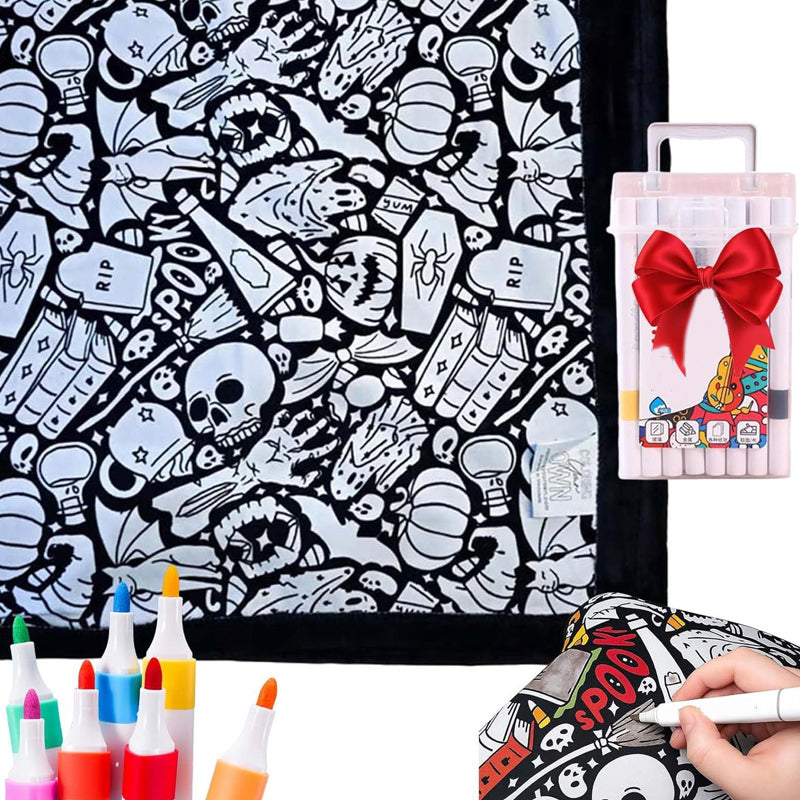 ⏳🎄Christmas Sale 49% OFF!!🎁🎨✨DIY Coloring Blanket With Markers