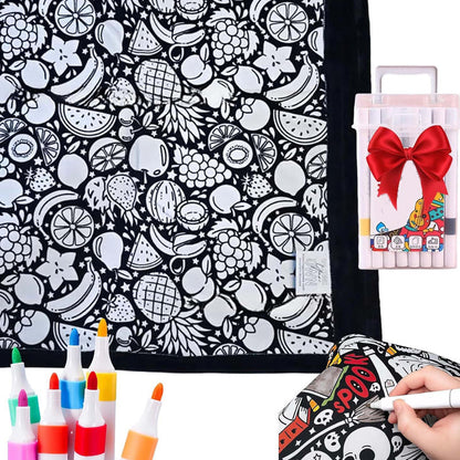 ⏳🎄Christmas Sale 49% OFF!!🎁🎨✨DIY Coloring Blanket With Markers