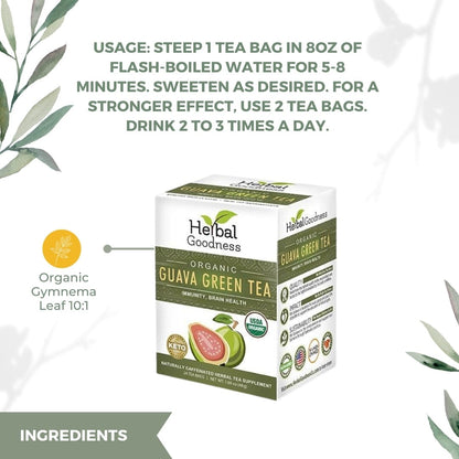 Guava Green Tea - 24/2g - Immunity & Brain Health - Herbal Goodness